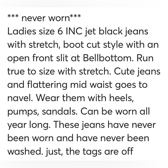 Like new INC black stretch flare split hem pants - Picture 13 of 13